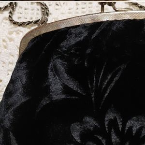 Roses on Crushed Velvet Clutch